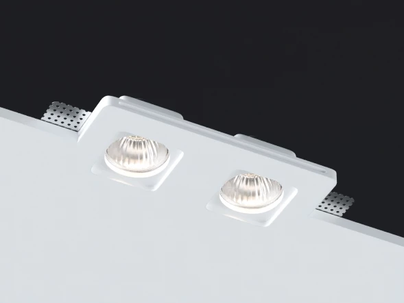 Светильник встраиваемый гипсовый, белый, 2xGU10 Donolux DL271SQ2W