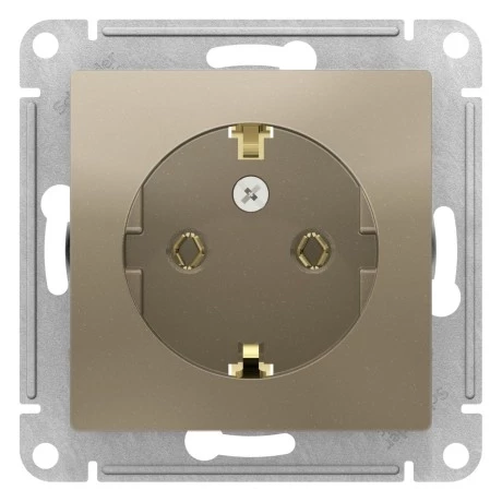 ATLASDESIGN РОЗЕТКА с заземлением, 16А, механизм, ШАМПАНЬ, ATN000543