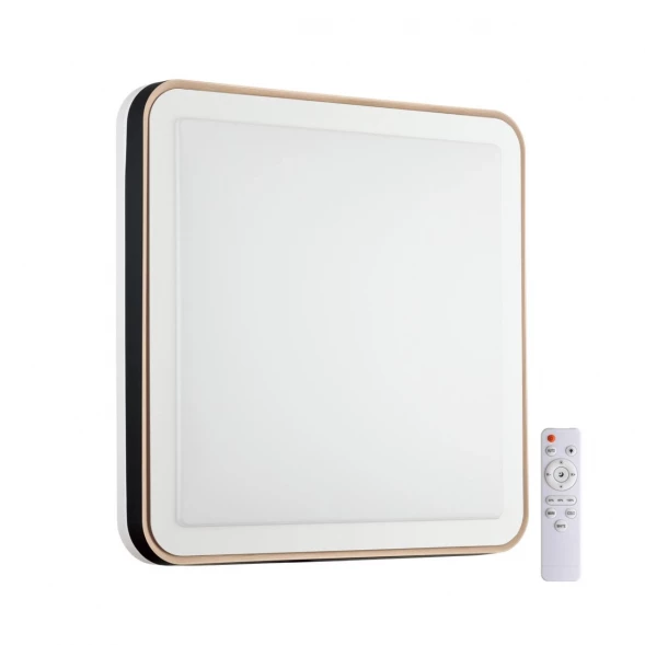 7621/DL PALE SN 047 Светильник пластик/белый/черный/медный LED 48Вт c ДУ 3000-4200-6300К 440х440 IP43 пульт ДУ EFFA