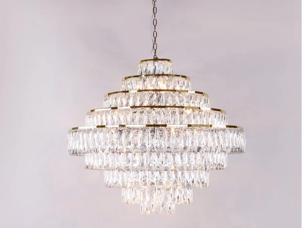 Каскадная люстра 10125+14/C gold Newport