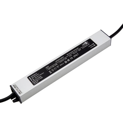 Блок питания для светодиодной ленты 60Вт, DC24В, 2.5А,  IP67,  222x30x20мм, серия:DN8HF