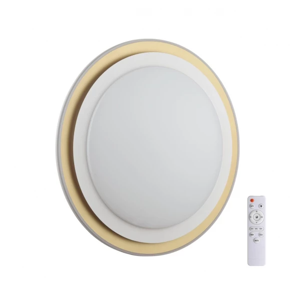 7630/DL PALE SN 041 Светильник пластик/белый/золотистый LED 48Вт c ДУ 3000-6000К D410 IP43 пульт ДУ SETTA