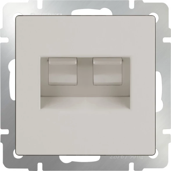 Розетка WL03-RJ45+RJ45 -ivory (слоновая кость) Werkel