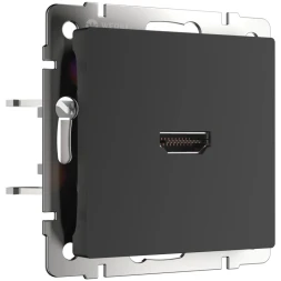 Розетка WL08-60-11/ HDMI (черный матовый) Werkel