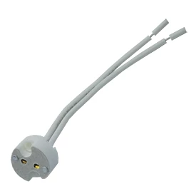 Ecola base GU5.3 патрон керамический с проводами 2*8cm (AB53LWPAY)
