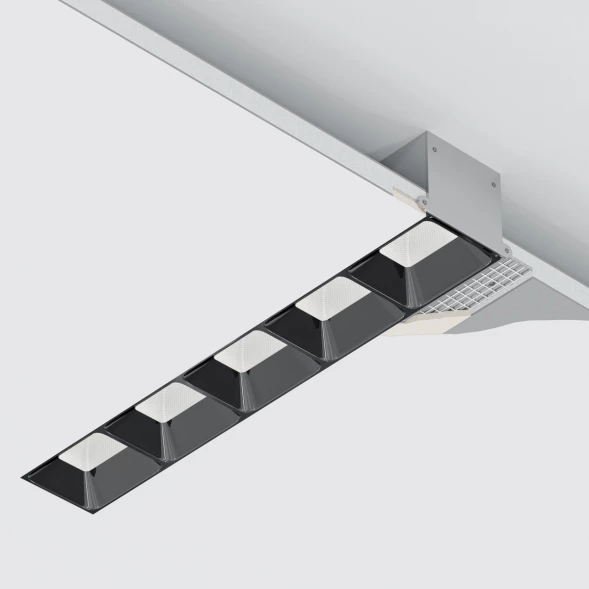 Donolux Led св-к встраиваемый, 10W, 193х74,8мм, H39,8мм, 900Lm, 30х75°, 3000К, Ra80, IP20, UGR16, ко Donolux DL18519M141A10.30.193GB 151