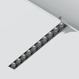 Donolux Led св-к встраиваемый, 20W, 383х74,8мм, H39,8мм, 1800Lm, 38°, 3000К, Ra80, IP20, UGR16, корп Donolux DL18519M141A20.38.383GB 150