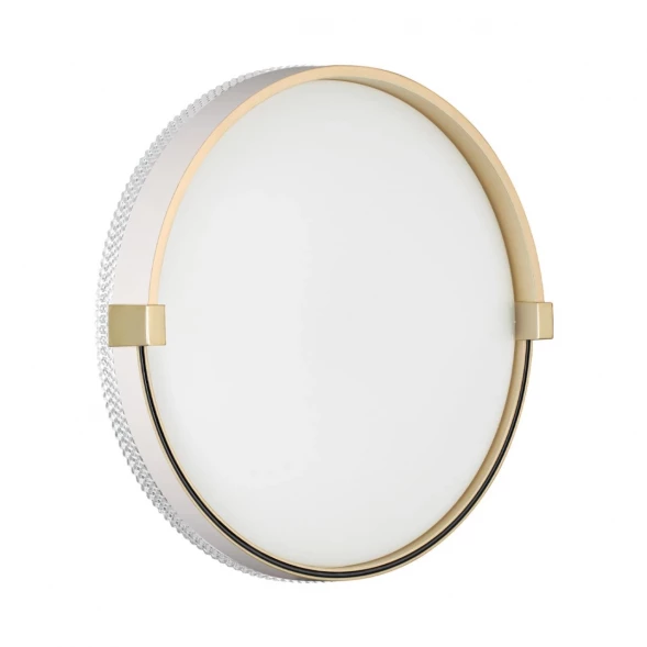 7646/CL PALE SN Светильник пластик/белый/золотой LED 30Вт 4000К D340 IP43 OLIDI WHITE