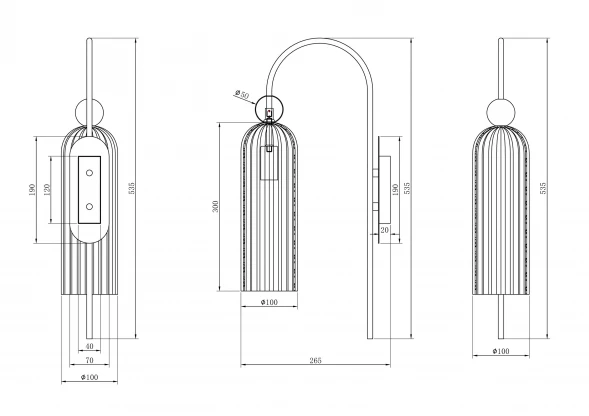 Настенный светильник (бра) Maytoni MOD302WL-01GR