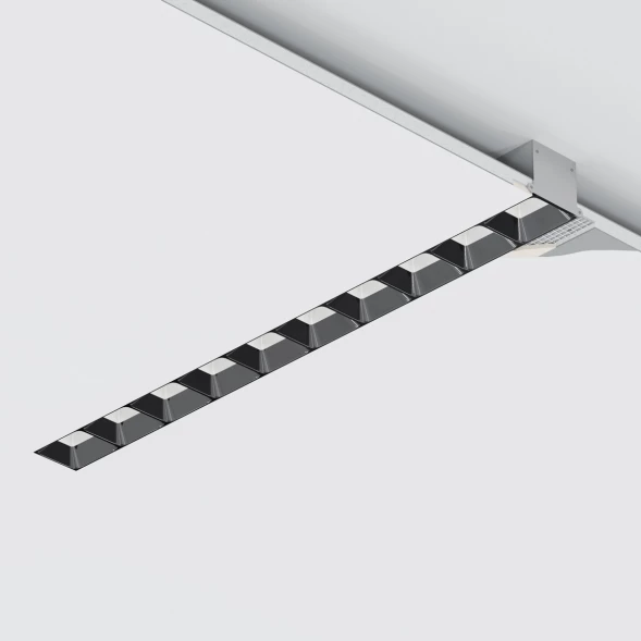 Donolux Led св-к встраиваемый, 20W, 383х74,8мм, H39,8мм, 1800Lm, 30х75°, 3000К, Ra80, IP20, UGR16, к Donolux DL18519M141A20.30.383GB 151