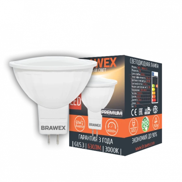 Светодиодная лампа для точечного светильника BRAWEX Т-03 3607J-MR16k1-7L