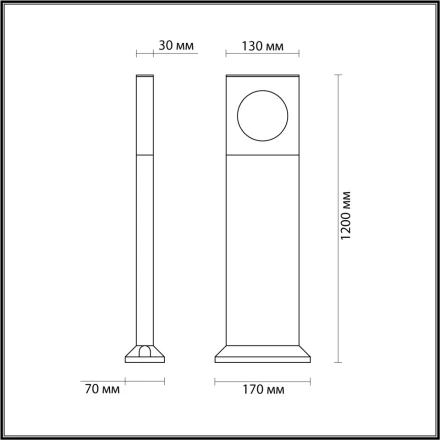 6653/10GA NATURE ODL24 черный/металл Уличный  светильник IP65 LED  4000K AC85-265V COMO