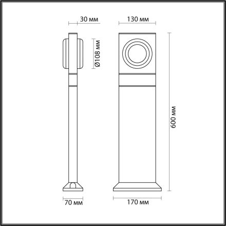 6654/10GL NATURE ODL24 черный/металл Уличный  светильник IP65 LED 10W 4000K AC85-265V VART