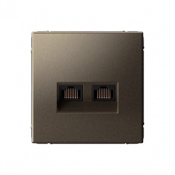  Розетка компьютерная двойная System Electric ArtGallery RJ45 6A кат., мокко GAL000688