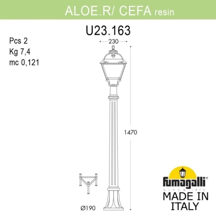 Садовый светильник U23.163.000.AYF1R Fumagalli