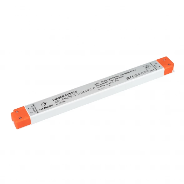 Блок питания ARV-SN48075-SLIM-PFC-C (48V, 1.56A, 75W) (Arlight, IP20 Пластик, 3 года) Артикул 031504