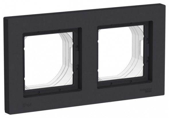 ATLASDESIGN AQUA Рамка IP44 2-постовая , карбон