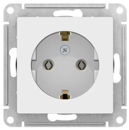 ATLASDESIGN РОЗЕТКА с  заземлением, 16А,  механизм, БЕЛЫЙ,  ATN000143