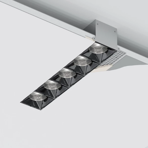 Donolux Led Eye Unite + св-к встраиваемый, 10W, 193х74,8мм, H39,8мм, 900Lm, 38°, 3000К, Ra80, IP20, Donolux DL18519M141A10.38.193GB 150