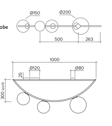 Потолочный светильник Atelier Areti Girlande Ceiling Crescent 3