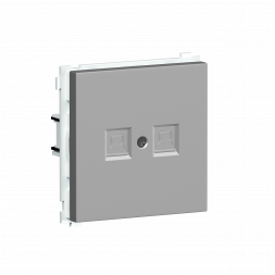 Компьютерная розетка двойная RJ45 (cat.6/ClassE-8), алюминий Donel R98