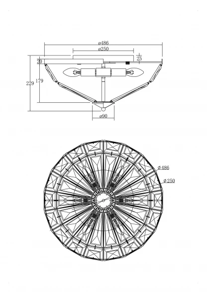 Потолочный светильник Maytoni MOD094CL-06G